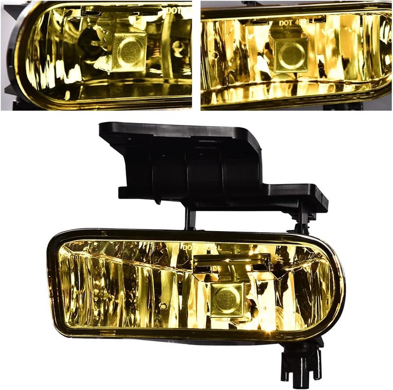 CHEDA Fog Lights Assembly Compatible with 1999 2000 2001 2002 Chevy Silverado, 2000 2001 2002 2003 2004 2005 2006 Suburban Fog Light Lamps Left&Right(Yellow lens) - Image 3